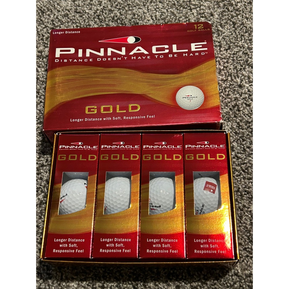 Pinnacle Gold Golf Balls 12 Count Longer Distance‎ with Soft Responsive Feel